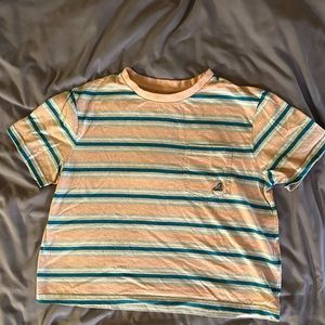 Cute Roxy Striped Pocket Crop Tee